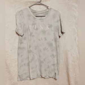 Green and White Tie Dye PINK T-Shirt